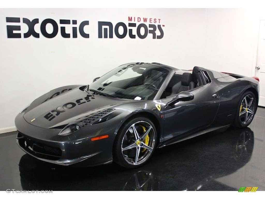 2013 458 Spider - Grigio Silverstone (Dark Grey Metallic) / Nero photo #10