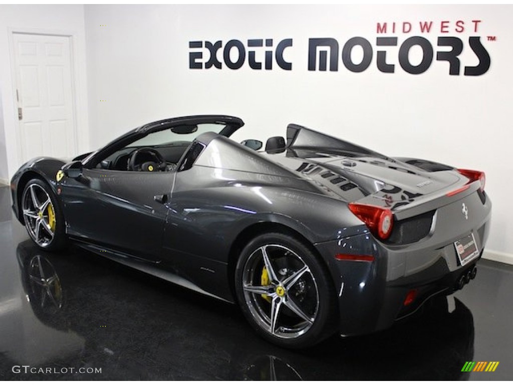 2013 458 Spider - Grigio Silverstone (Dark Grey Metallic) / Nero photo #11