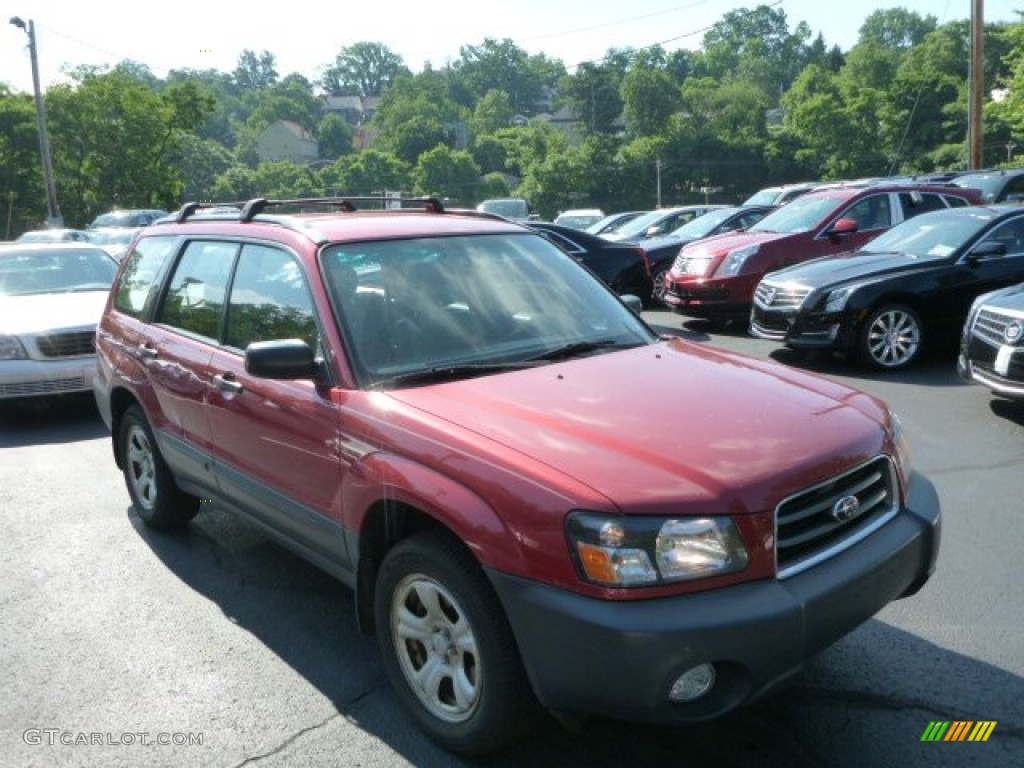 2005 Forester 2.5 X - Cayenne Red Pearl / Beige photo #1