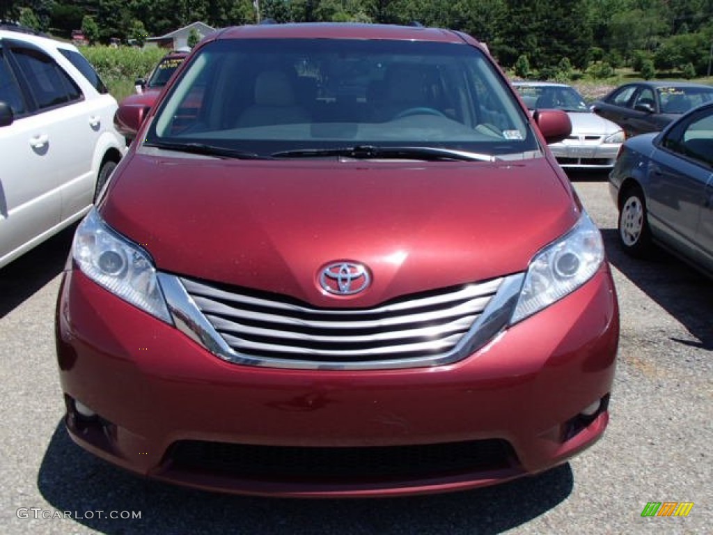 2011 Sienna XLE AWD - Salsa Red Pearl / Light Gray photo #2