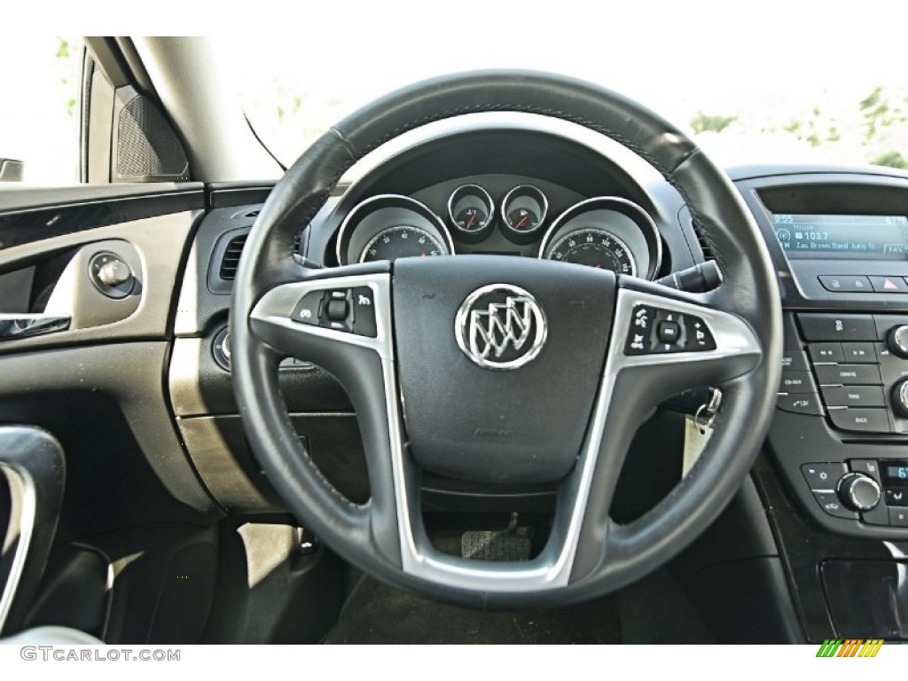 2011 Buick Regal CXL Ebony Steering Wheel Photo #82457957