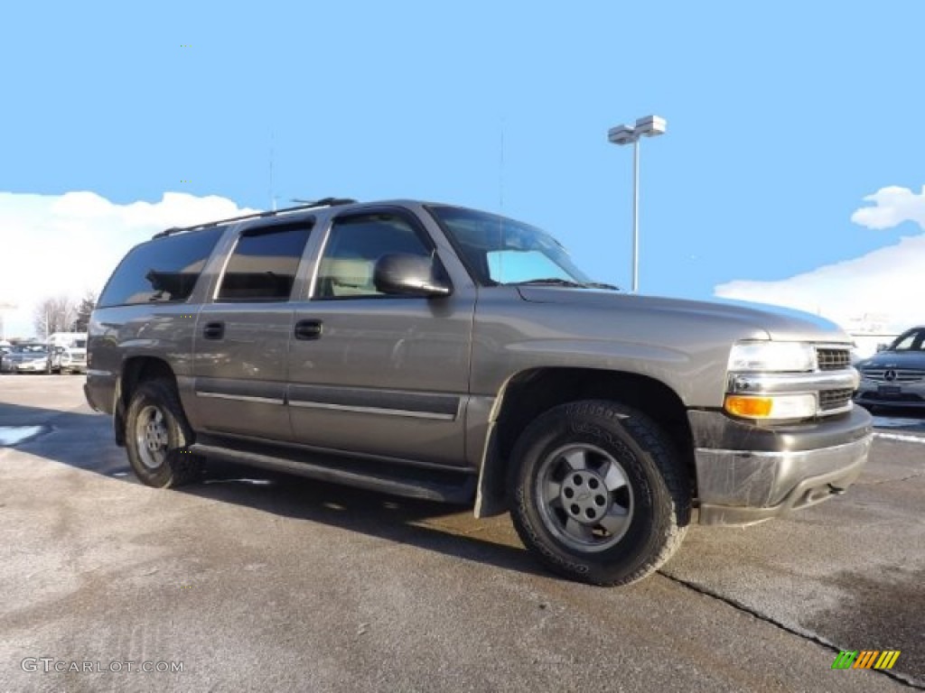 2003 Suburban 1500 LS 4x4 - Light Pewter Metallic / Tan/Neutral photo #3