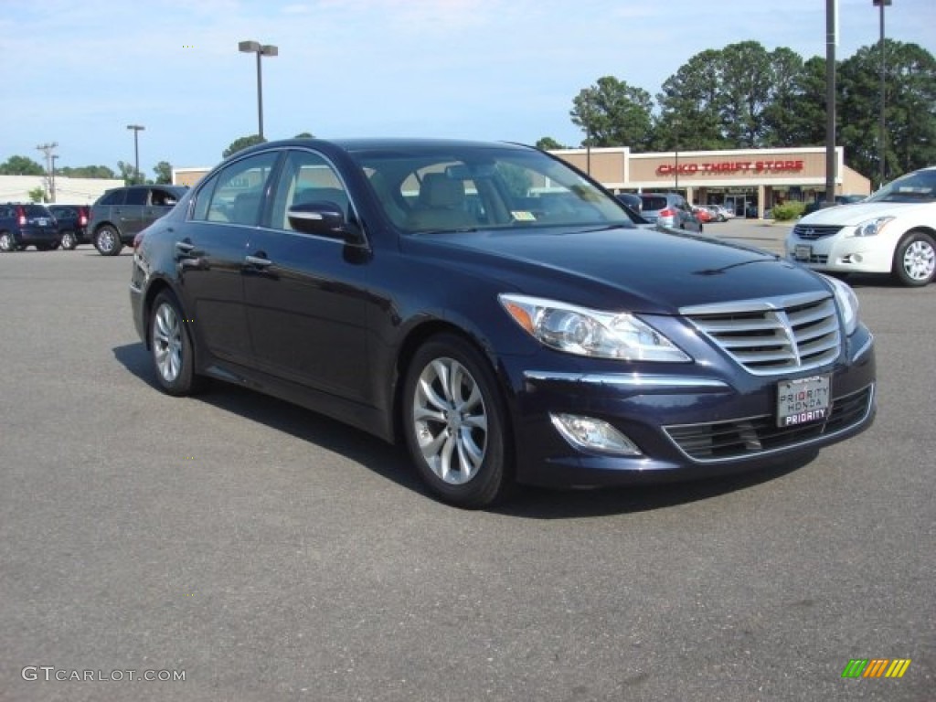 2013 Genesis 3.8 Sedan - Twilight Blue Pearl / Cashmere photo #9