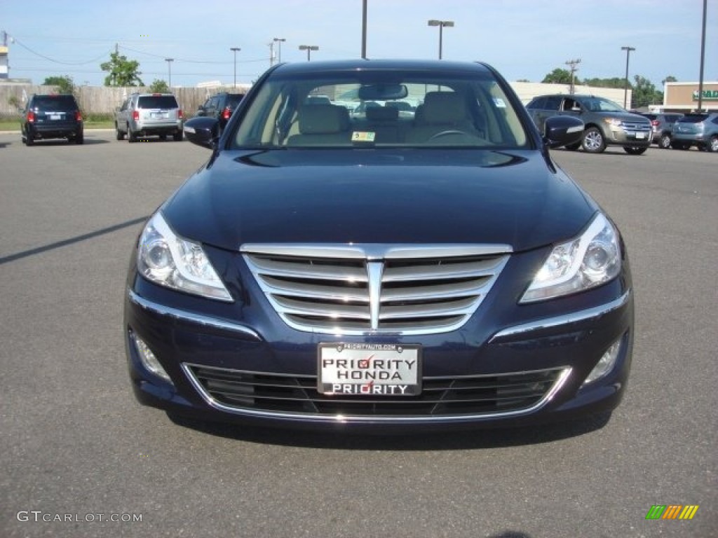 2013 Genesis 3.8 Sedan - Twilight Blue Pearl / Cashmere photo #10