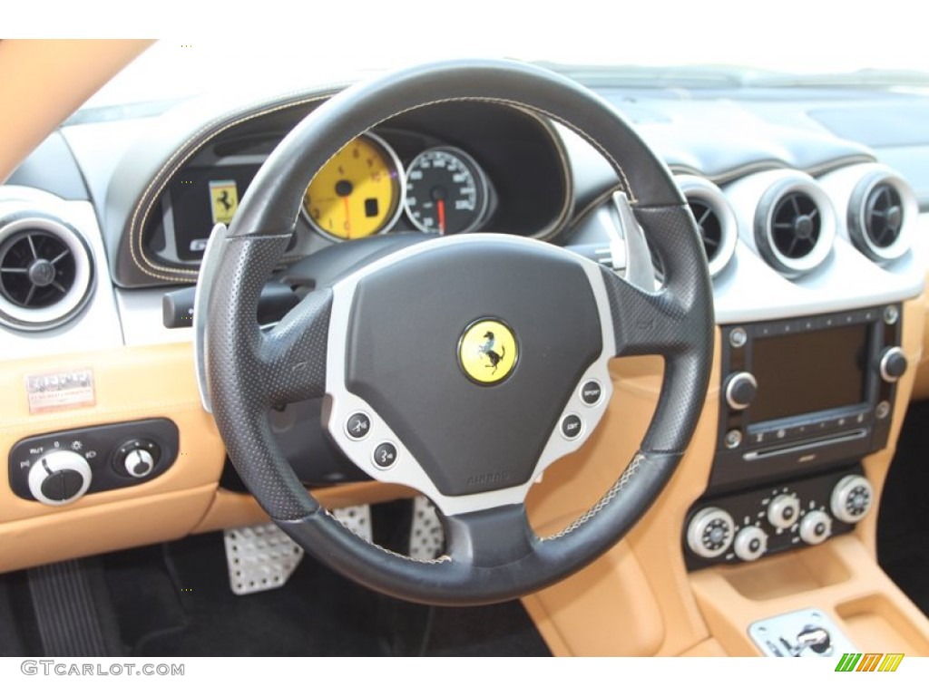 2008 Ferrari 612 Scaglietti F1A Beige Steering Wheel Photo #82458530
