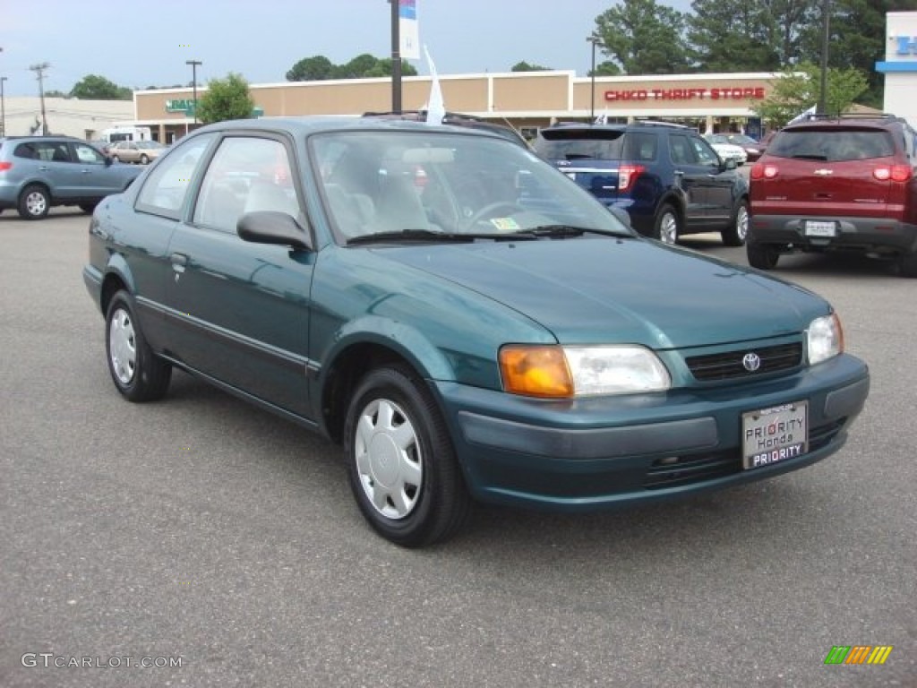 1995 Tercel DX Coupe - Sierra Green Metallic / Beige photo #9