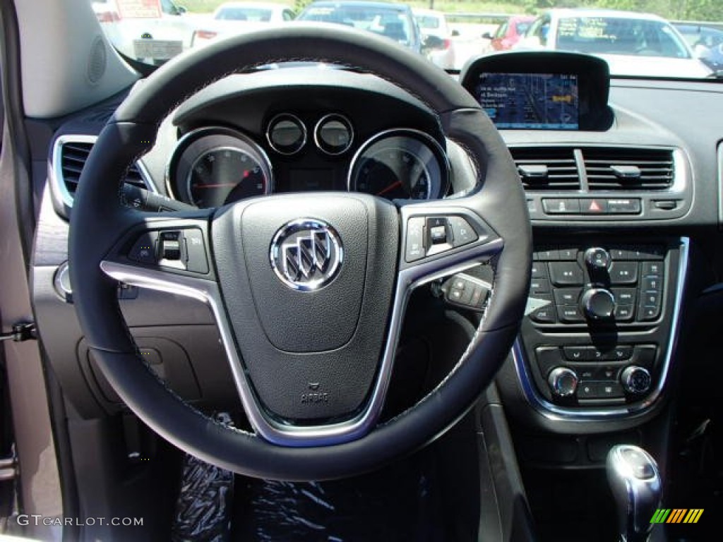 2013 Buick Encore Convenience AWD Ebony Steering Wheel Photo #82460641