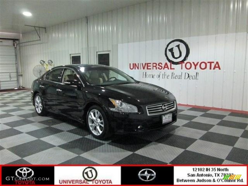 2012 Maxima 3.5 SV - Super Black / Cafe Latte photo #1