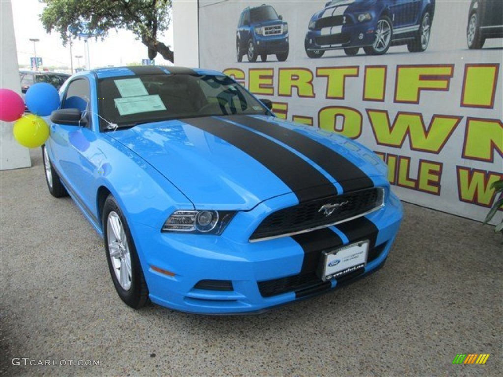 2013 Mustang V6 Coupe - Grabber Blue / Charcoal Black photo #1
