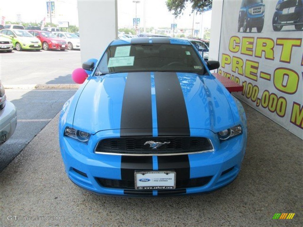 2013 Mustang V6 Coupe - Grabber Blue / Charcoal Black photo #4