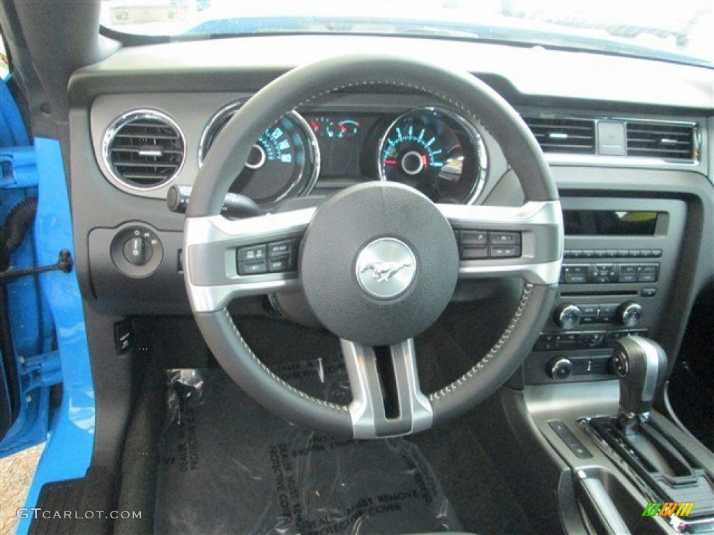 2013 Mustang V6 Coupe - Grabber Blue / Charcoal Black photo #13