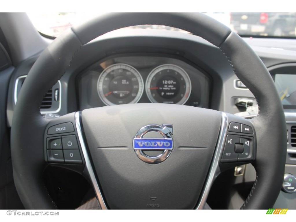 2013 Volvo S60 T5 AWD Off Black Steering Wheel Photo #82462469