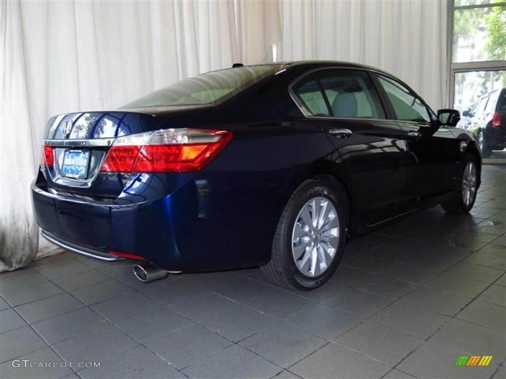 2013 Accord EX-L Sedan - Obsidian Blue Pearl / Gray photo #3