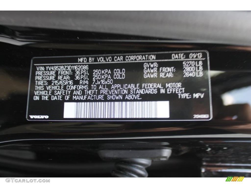 2013 Volvo XC70 3.2 AWD Info Tag Photo #82463486