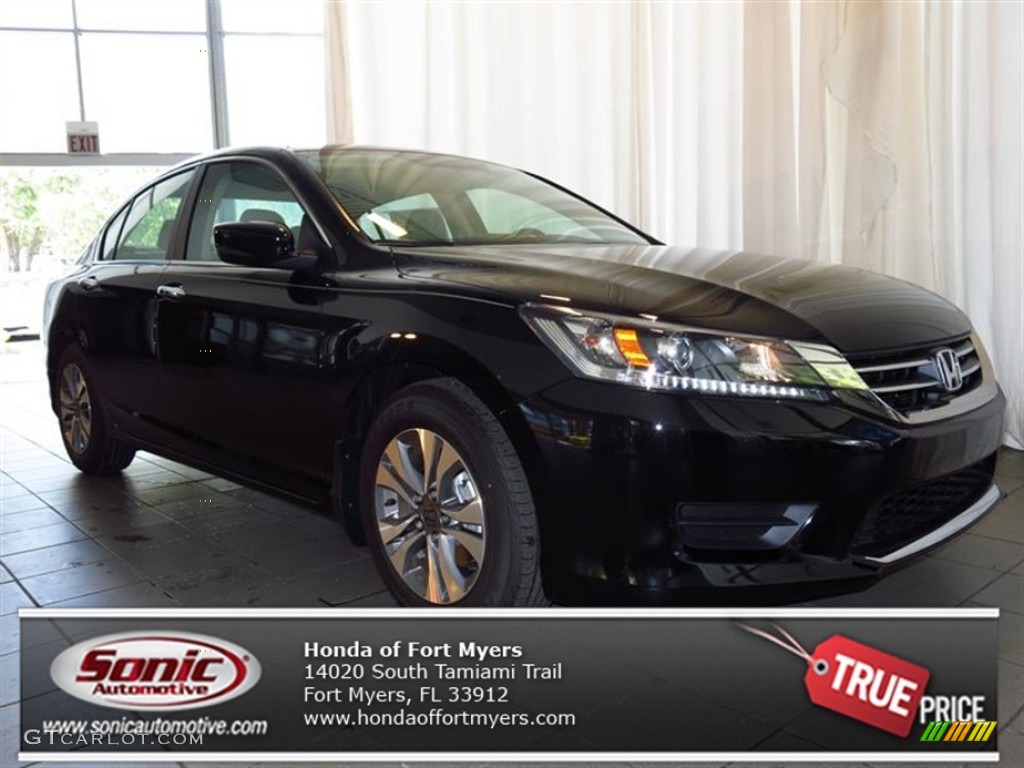 2013 Accord LX Sedan - Crystal Black Pearl / Ivory photo #1