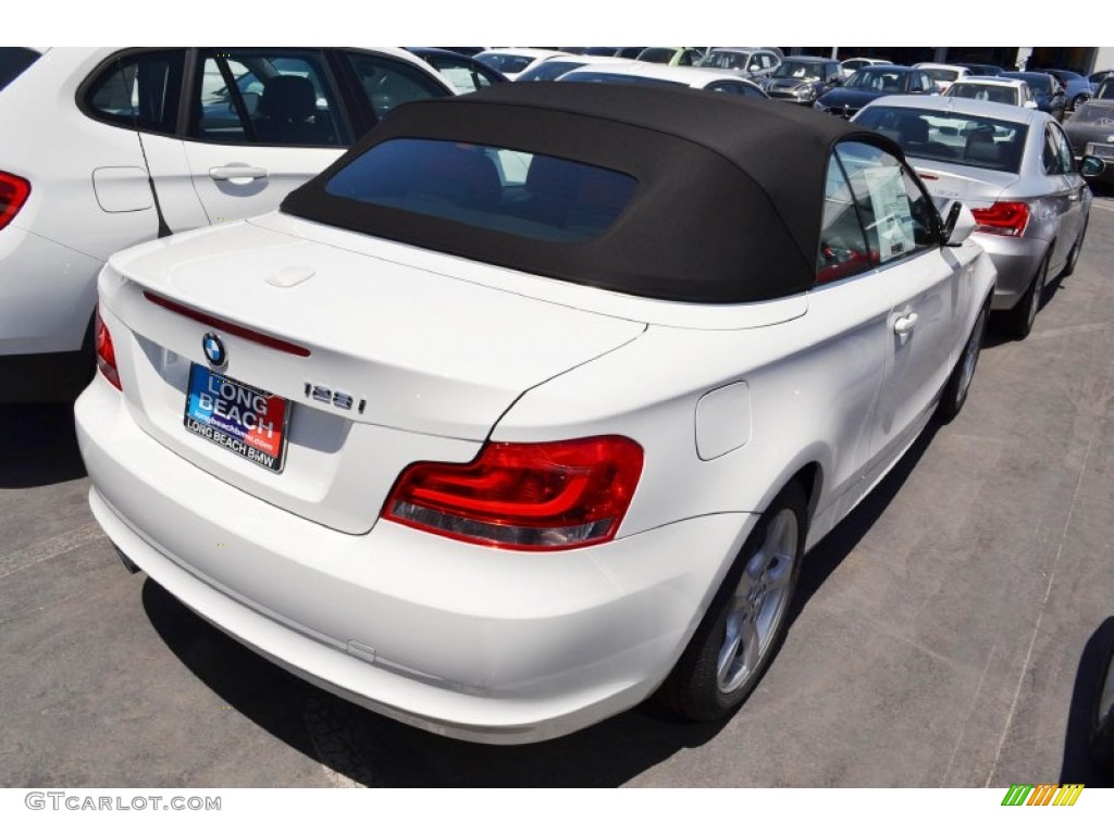 2013 1 Series 128i Convertible - Alpine White / Coral Red photo #4