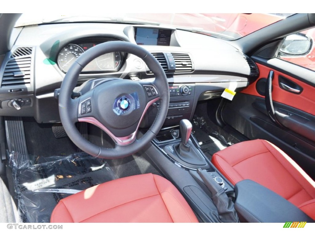 2013 1 Series 128i Convertible - Alpine White / Coral Red photo #5