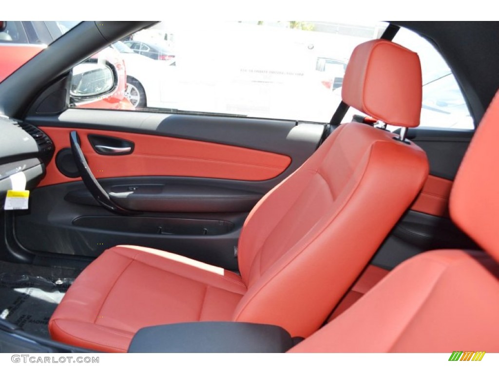 2013 1 Series 128i Convertible - Alpine White / Coral Red photo #6