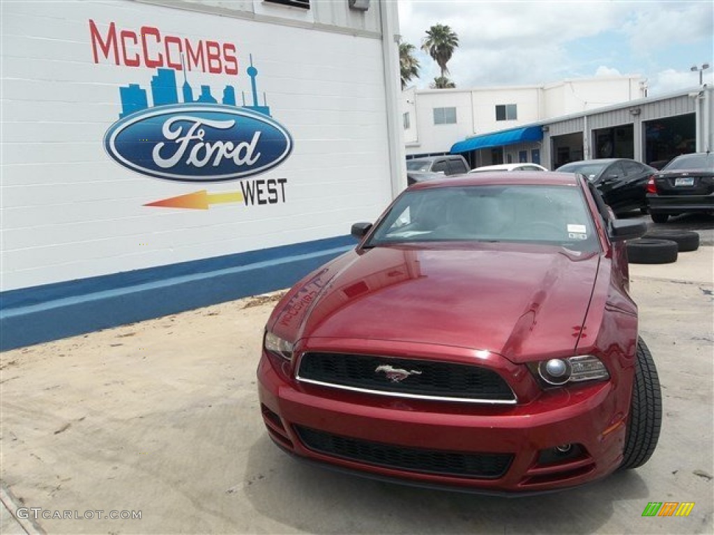 2014 Mustang V6 Coupe - Ruby Red / Medium Stone photo #1
