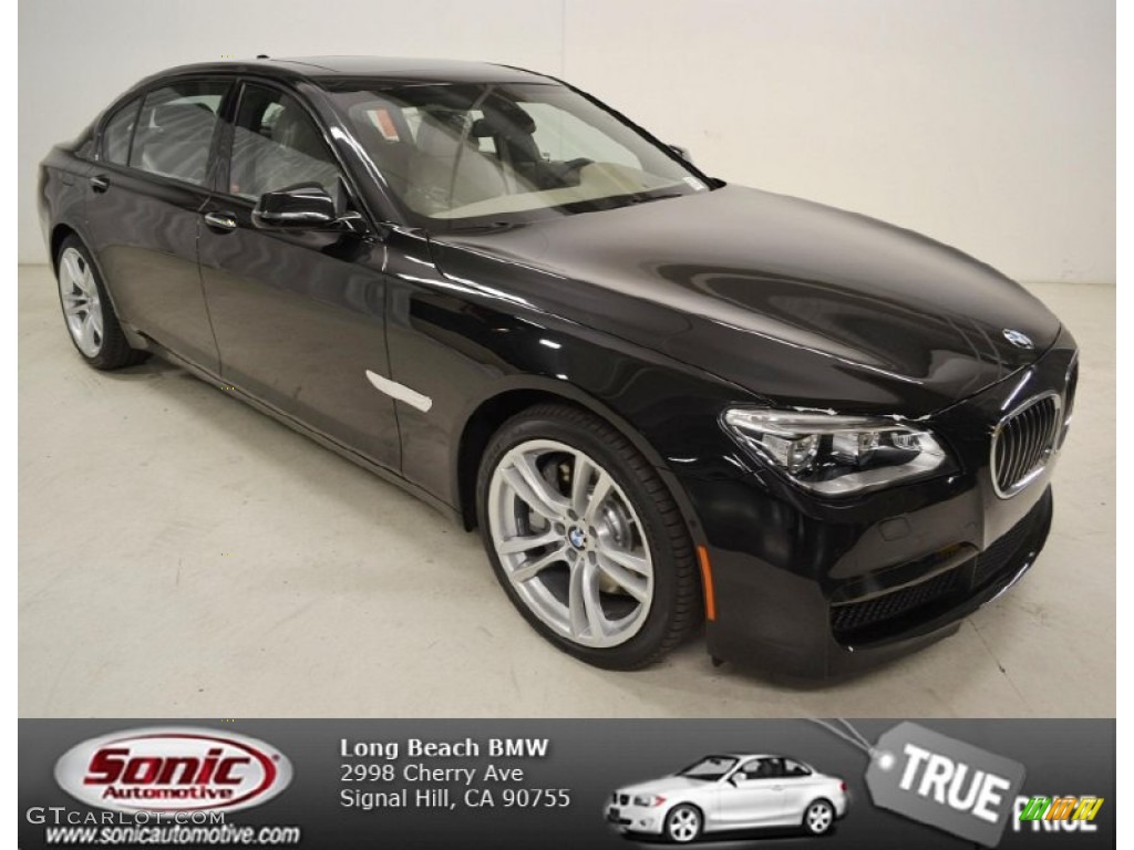 2013 7 Series 750Li Sedan - Black Sapphire Metallic / Ivory White/Black photo #1