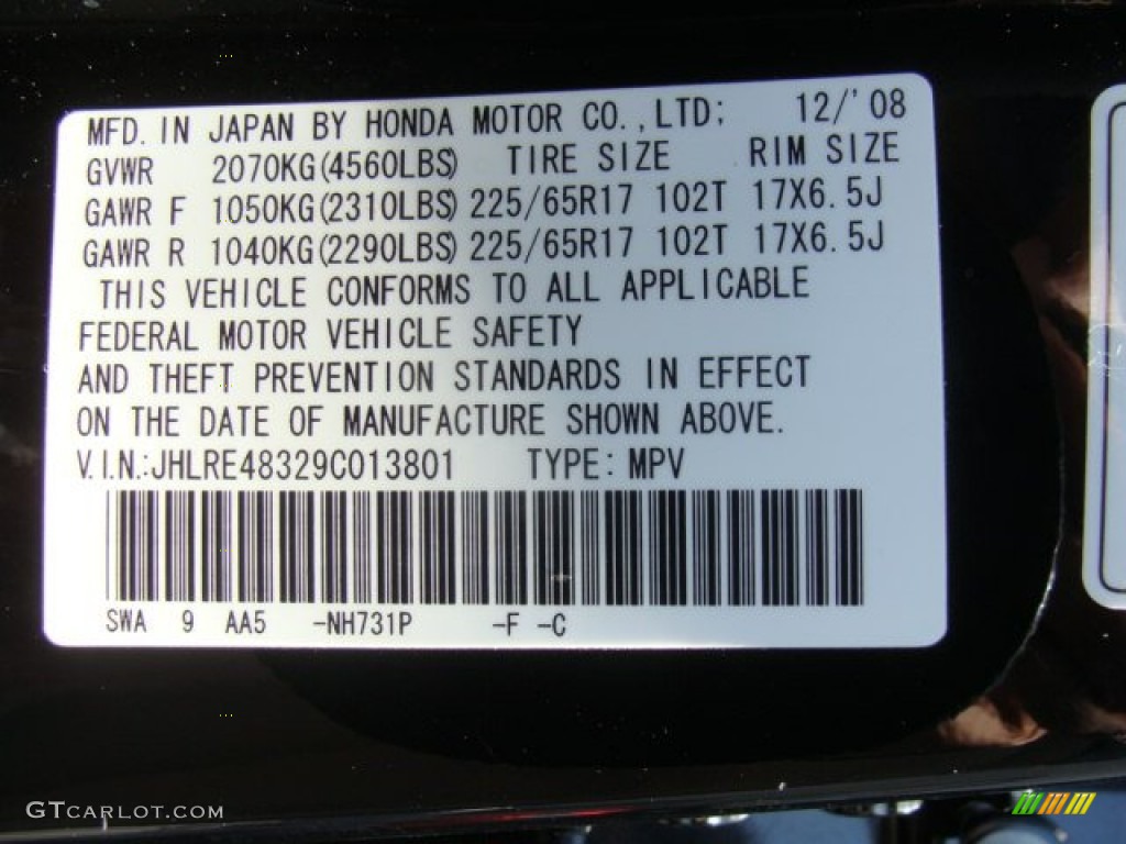 2009 CR-V LX 4WD - Crystal Black Pearl / Ivory photo #16