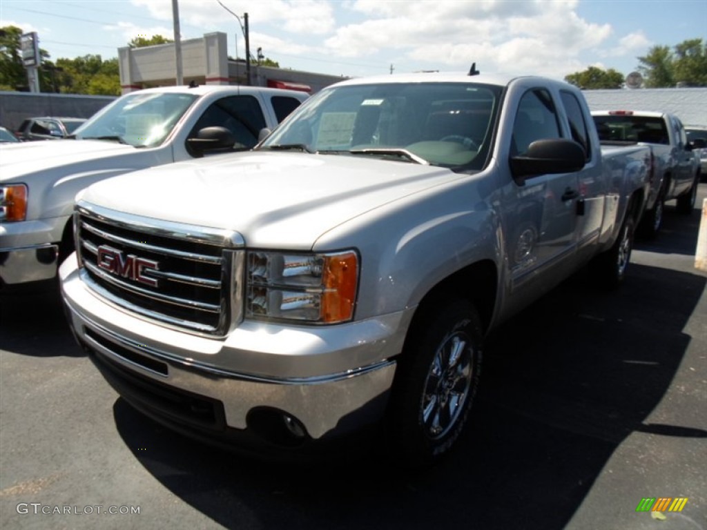 2013 Sierra 1500 SLE Extended Cab 4x4 - Quicksilver Metallic / Ebony photo #1
