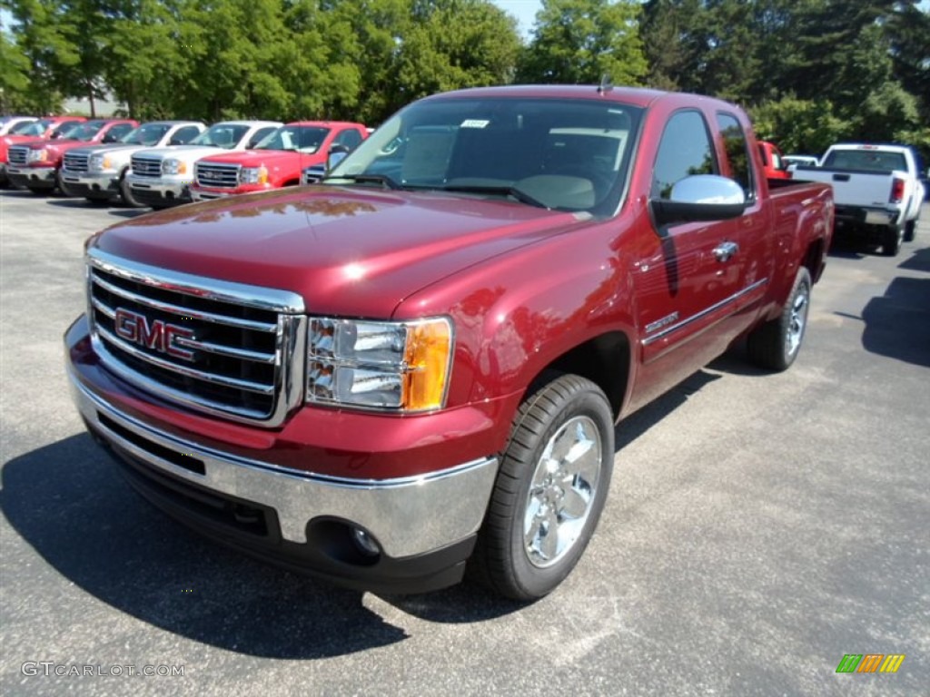 2013 Sierra 1500 SLE Extended Cab 4x4 - Sonoma Red Metallic / Ebony photo #1