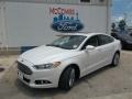 2013 White Platinum Metallic Tri-coat Ford Fusion Hybrid SE  photo #2