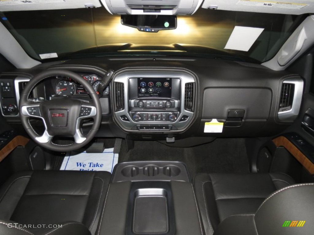 2014 GMC Sierra 1500 SLT Crew Cab Jet Black Dashboard Photo #82470343