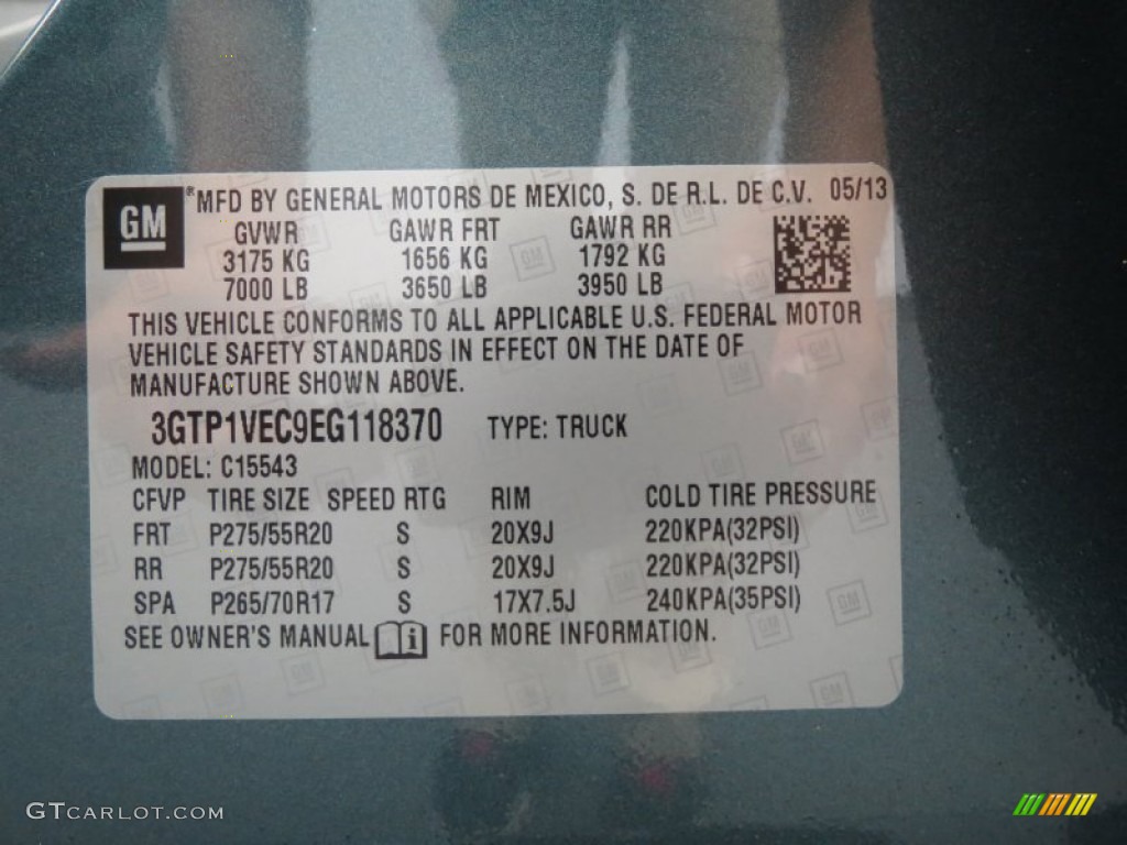 2014 GMC Sierra 1500 SLT Crew Cab Info Tag Photo #82470416