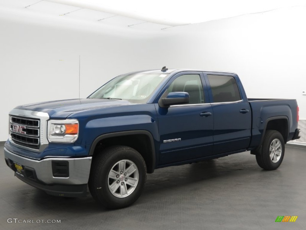 2014 Sierra 1500 SLE Crew Cab - Cobalt Blue Metallic / Jet Black photo #1