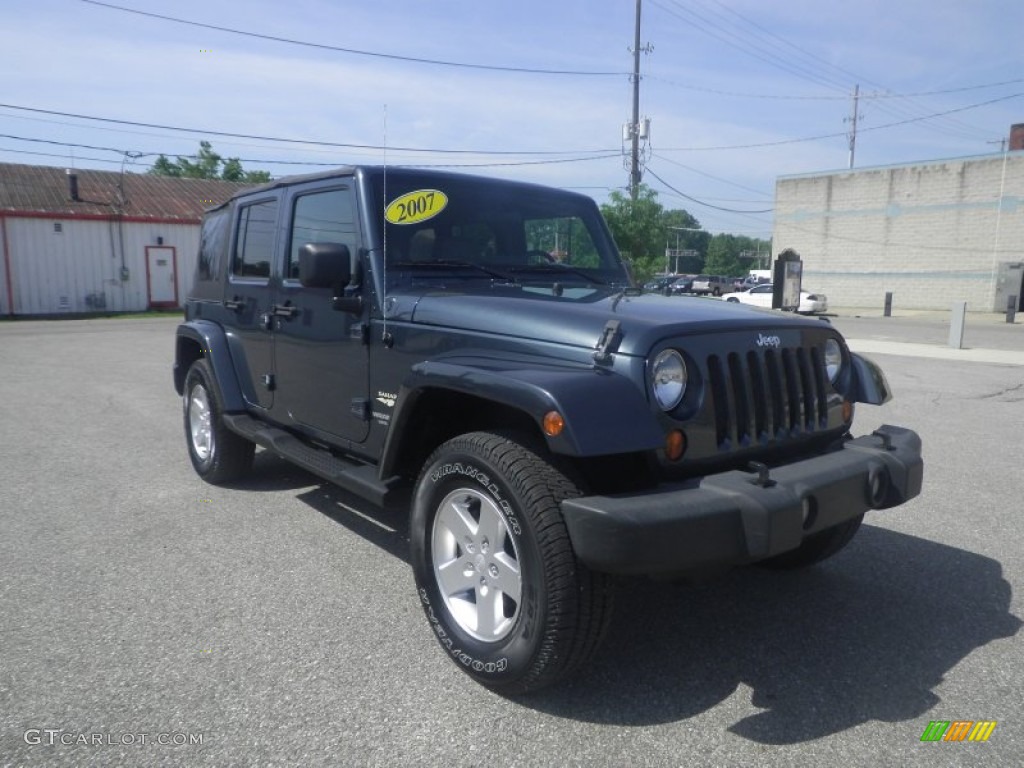 Steel Blue Metallic 2007 Jeep Wrangler Unlimited Sahara 4x4 Exterior Photo #82472639