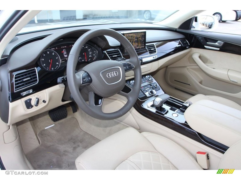 Silk Beige Interior 2013 Audi A8 L 3.0T quattro Photo #82472891