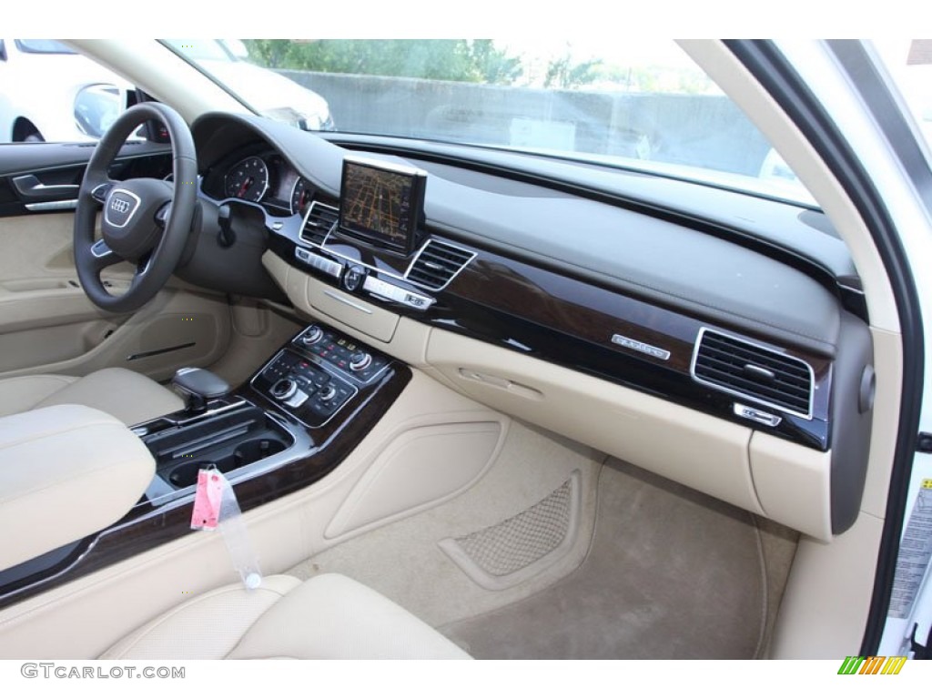 2013 Audi A8 L 3.0T quattro Silk Beige Dashboard Photo #82473185