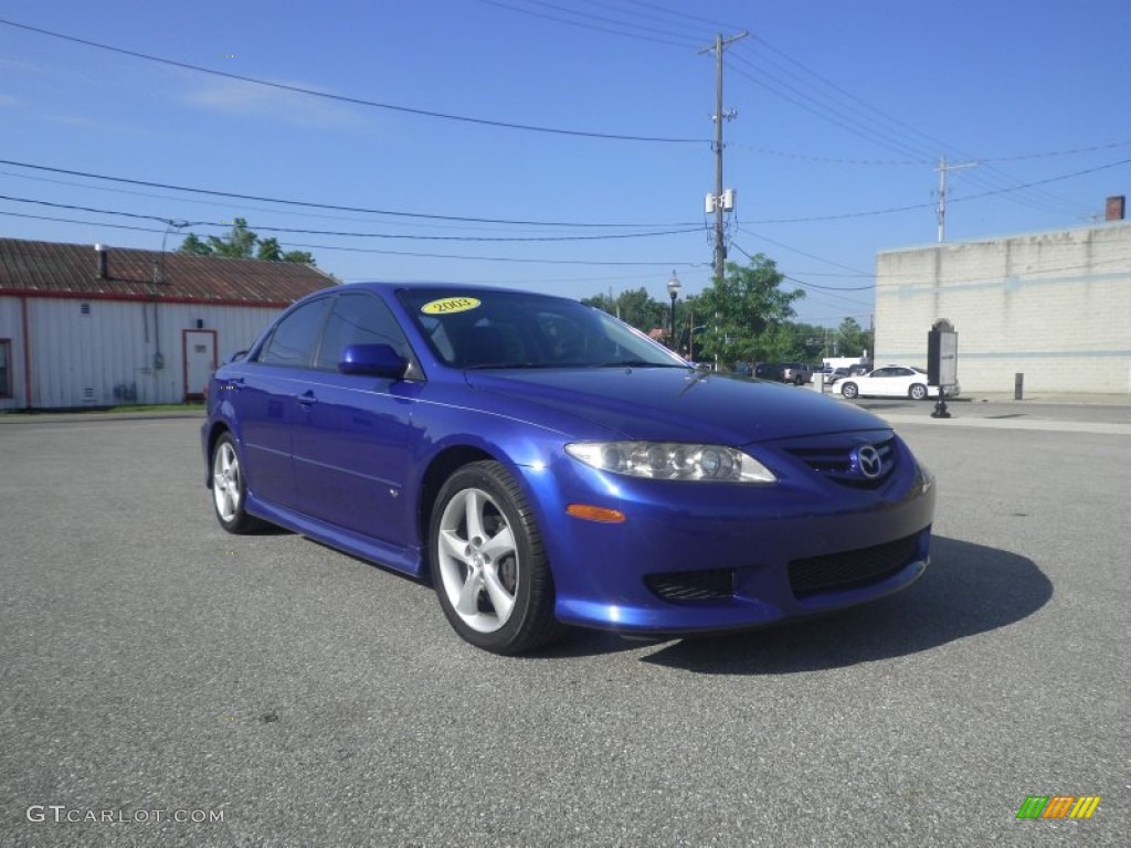 2003 MAZDA6 s Sedan - Sonic Blue Pearl / Black photo #1