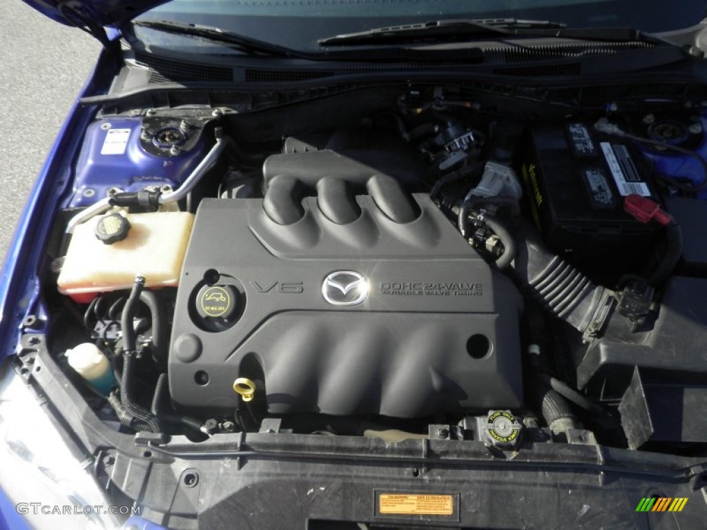 2003 MAZDA6 s Sedan - Sonic Blue Pearl / Black photo #9