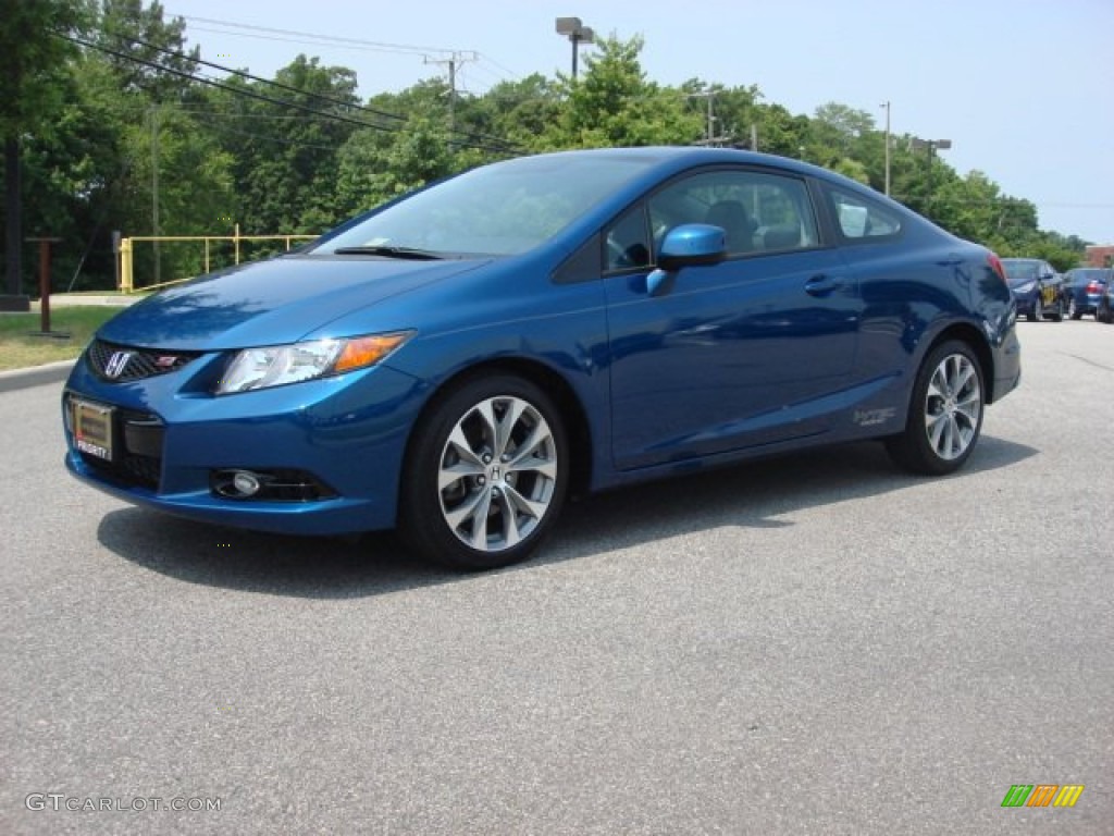 2012 Civic Si Coupe - Dyno Blue Pearl / Black photo #2