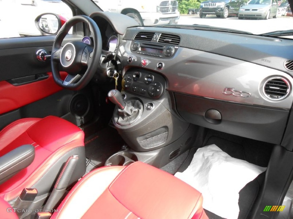 2013 Fiat 500 Abarth Abarth Nero/Rosso/Nero (Black/Red/Black) Dashboard Photo #82480691