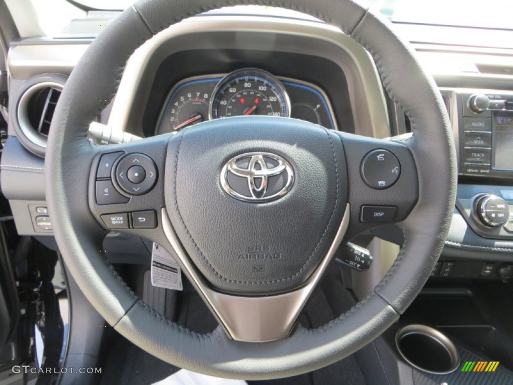 2013 Toyota RAV4 Limited Black Steering Wheel Photo #82480769