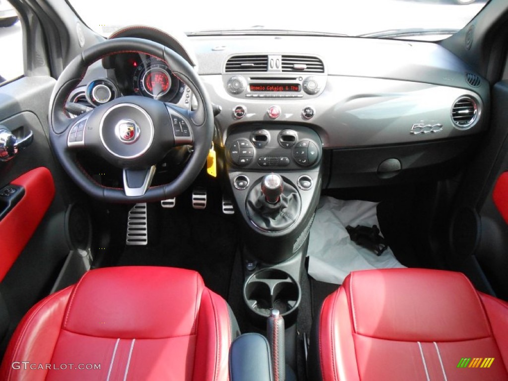 2013 Fiat 500 Abarth Abarth Nero/Rosso/Nero (Black/Red/Black) Dashboard Photo #82480773