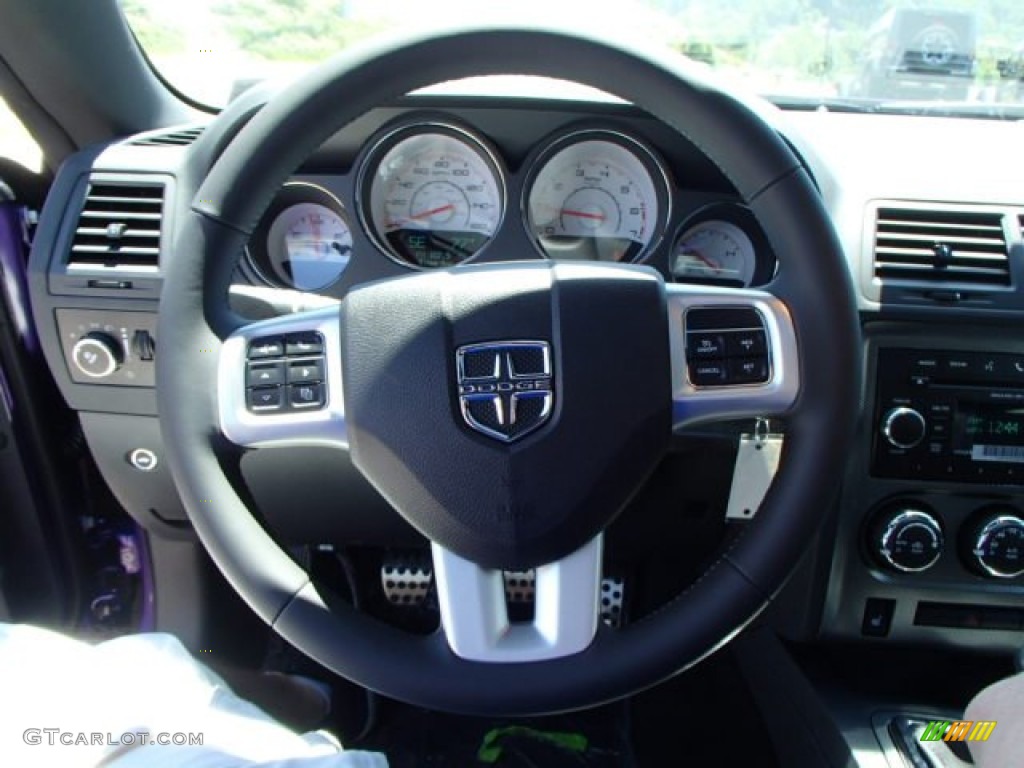 2013 Dodge Challenger R/T Classic Dark Slate Gray Steering Wheel Photo #82486561