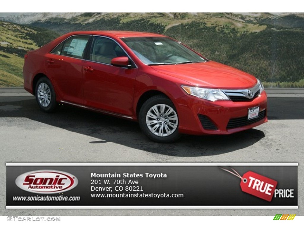 2013 Camry LE - Barcelona Red Metallic / Ivory photo #1