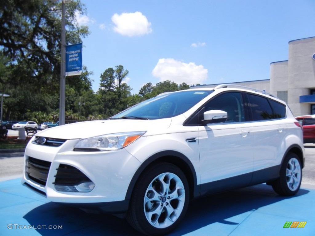 White Platinum 2014 Ford Escape Titanium 1.6L EcoBoost Exterior Photo #82487829