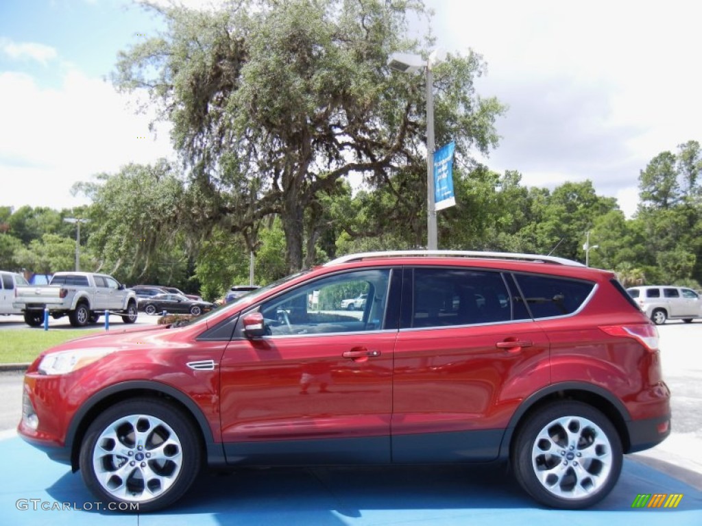 2014 Escape Titanium 1.6L EcoBoost - Ruby Red / Medium Light Stone photo #2