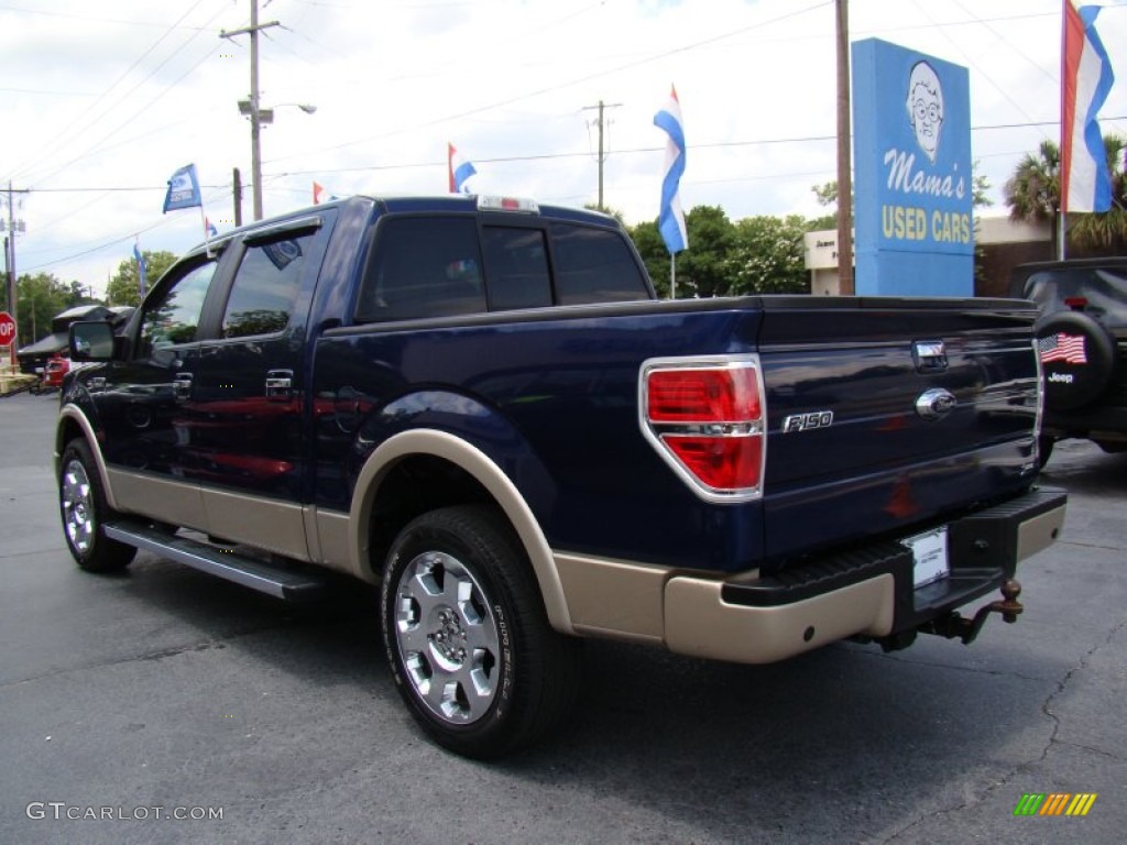 2010 F150 Lariat SuperCrew - Dark Blue Pearl Metallic / Tan photo #6