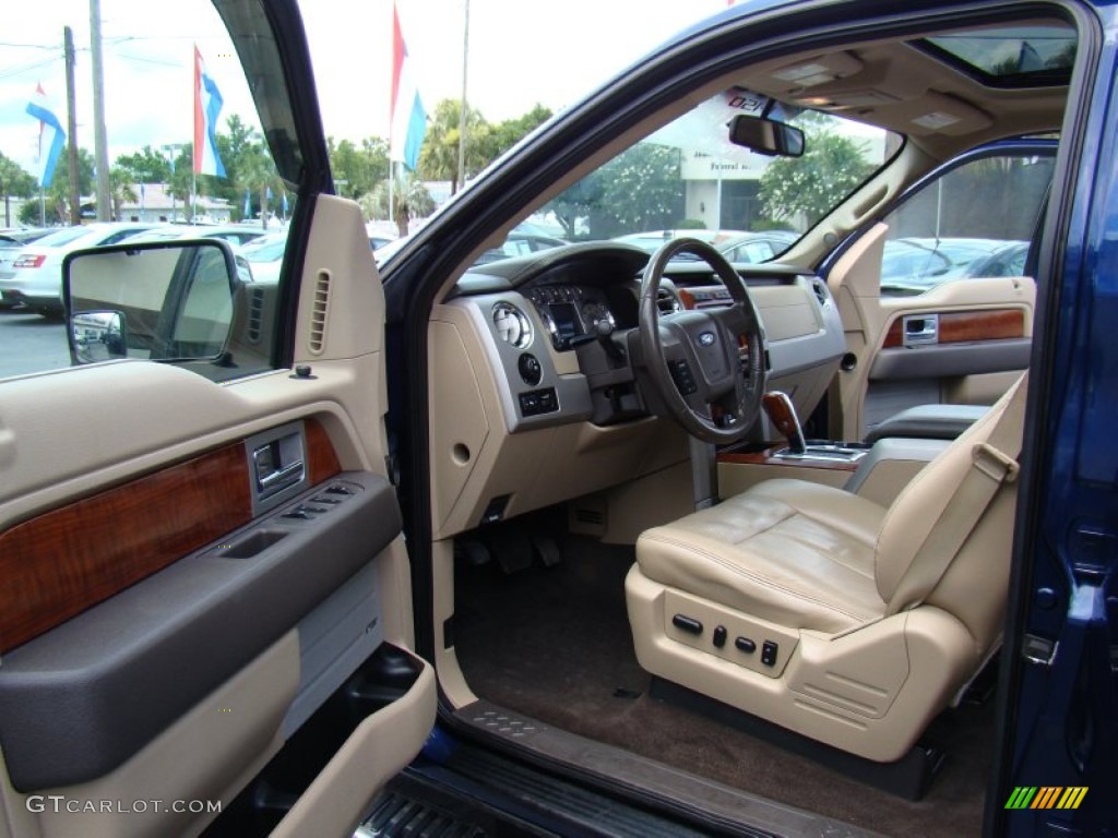 2010 F150 Lariat SuperCrew - Dark Blue Pearl Metallic / Tan photo #9