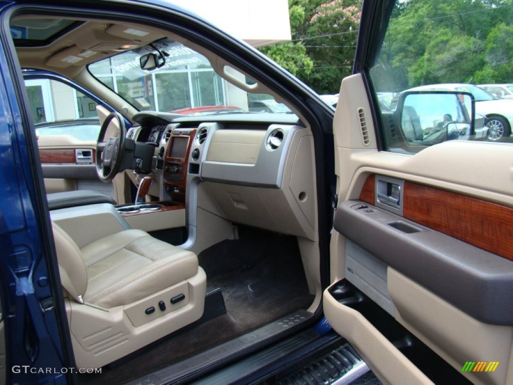 2010 F150 Lariat SuperCrew - Dark Blue Pearl Metallic / Tan photo #14