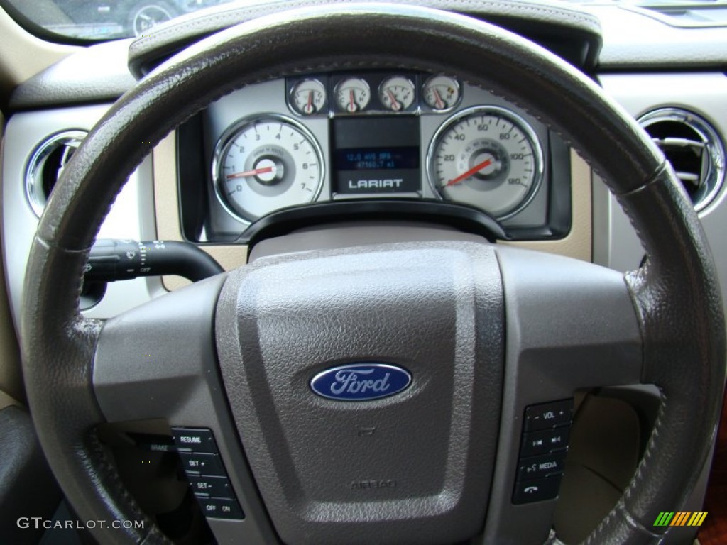 2010 F150 Lariat SuperCrew - Dark Blue Pearl Metallic / Tan photo #23