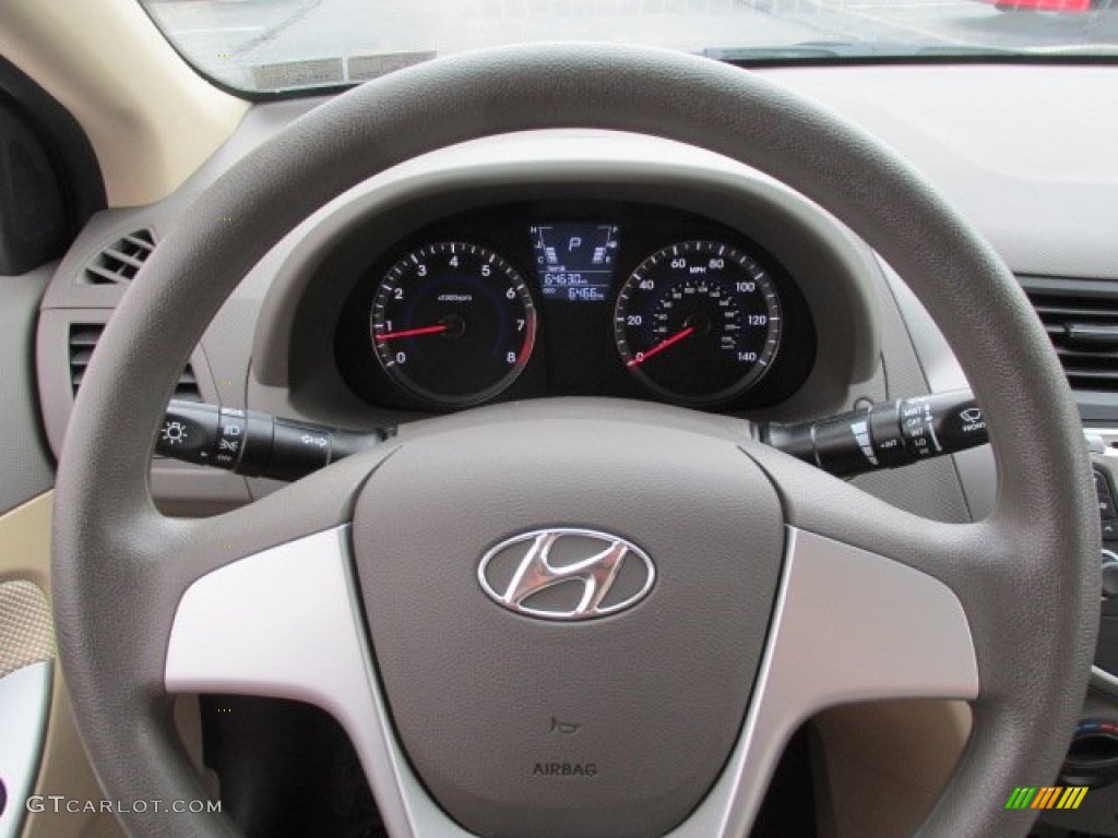 2012 Accent GLS 4 Door - Century White / Beige photo #17