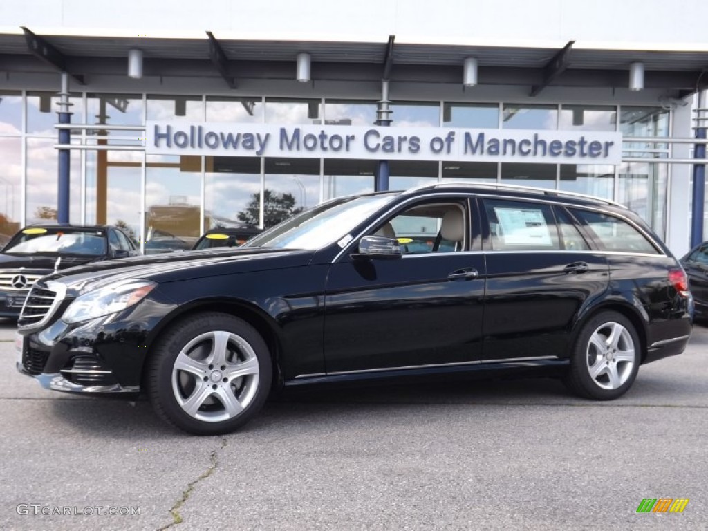 2014 E 350 4Matic Wagon - Black / Silk Beige/Espresso Brown photo #1